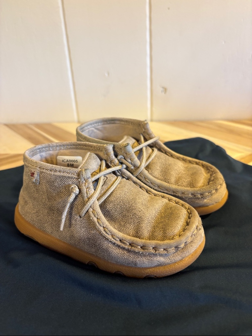 Twisted X Kids Tan Suede Moccasin Sneakers